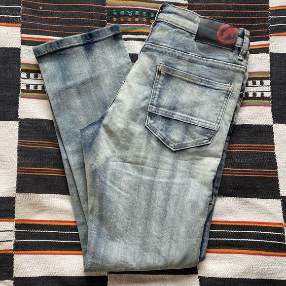 NWT Ecko Unltd Light Wash Denim Jeans. Streetwear. Casual. Size 34. Unisex. - Picture 2 of 12